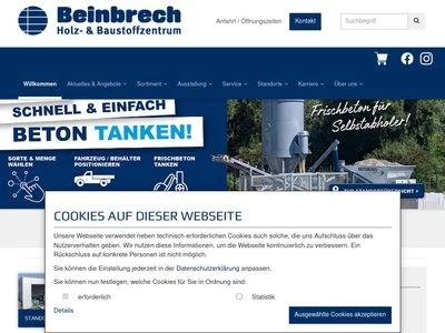 Website von Beinbrech GmbH & Co. KG