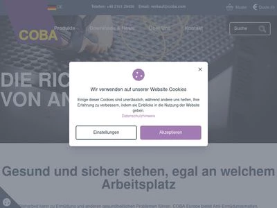 Website von COBA Europe GmbH