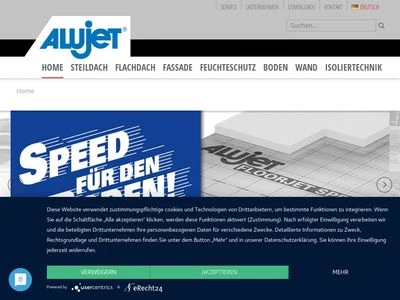 Website von ALUJET GmbH