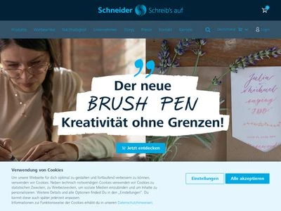 Website von Schneider Schreibgeräte GmbH