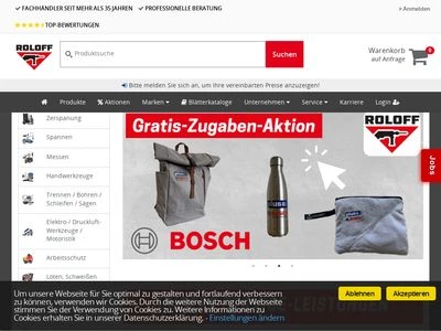 Website von Werkzeug Roloff GmbH