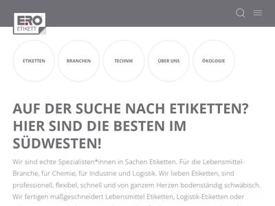 Website von ERO-ETIKETT GMBH