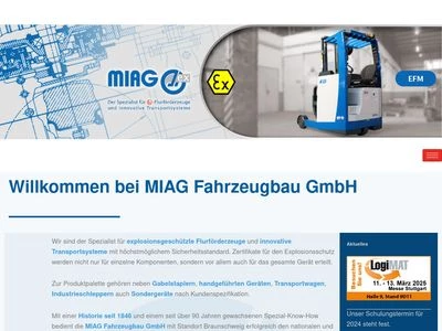 Website von MIAG Fahrzeugbau GmbH