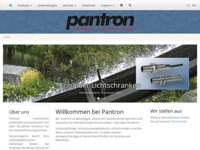 Website von Pantron Instruments GmbH