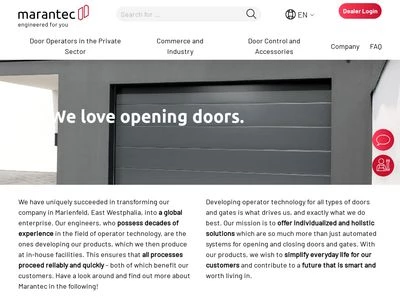 Website von Marantec Marienfeld GmbH & Co. KG