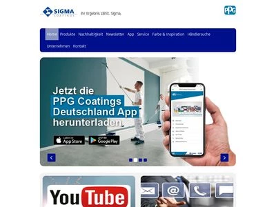 Website von Sigma Coatings - PPG Coatings Deutschland GmbH