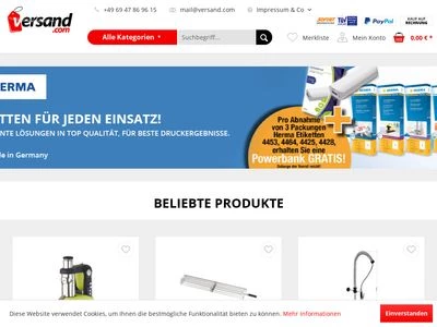 Website von versand.com