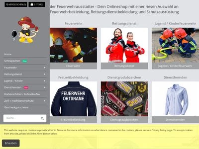 Website von Der Feuerwehrausstatter 