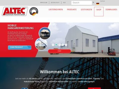 Website von ALTEC Aluminium Technik GmbH & Co. KGaA