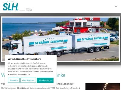 Website von LIPPERT Getränkefachgroßhandel & Logistik GmbH