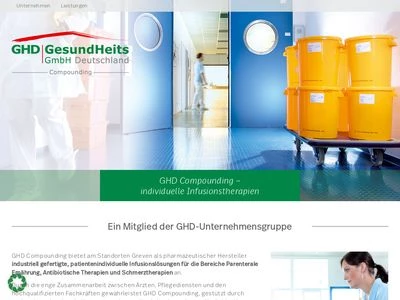 Website von GHD GesundHeits GmbH Deutschland Compounding