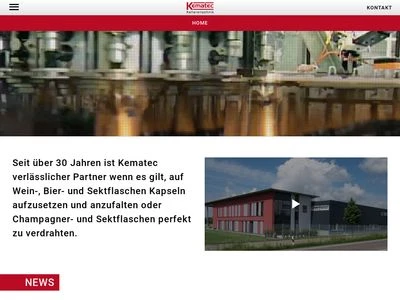 Website von Kematec Kellereitechnik GmbH