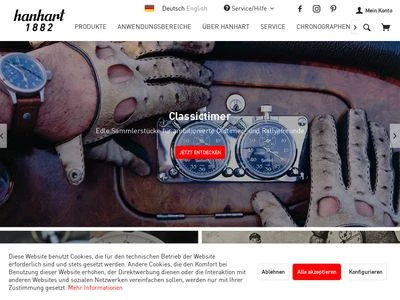 Website von Hanhart 1882 GmbH