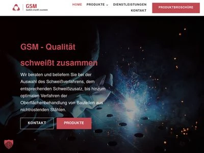 Website von GSM Gesellschaft für Schweißmaterialien mbH