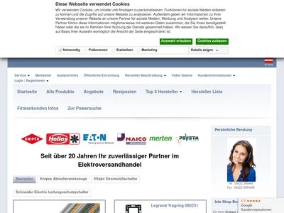 Website von ENS Elektronetshop Handel & Vertriebsservice GmbH