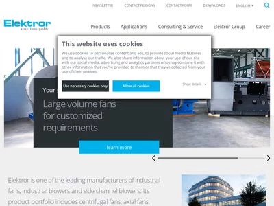 Website von Elektror airsystems gmbh