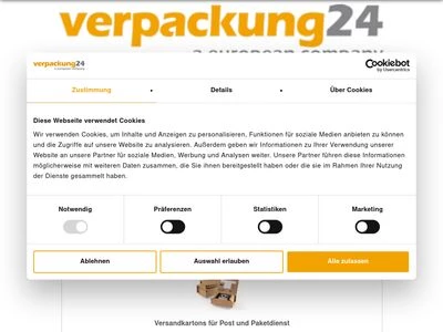 Website von verpackung24 GmbH