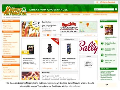 Website von Krüger-Automaten-Vertriebs GmbH & Co. Großhandels KG