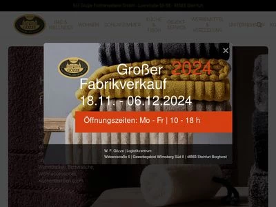 Website von W.F.Gözze Frottierweberei GmbH