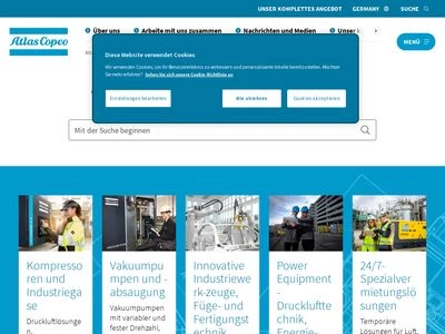 Website von Atlas Copco Holding GmbH