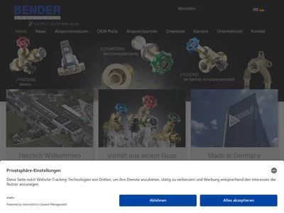 Website von BENDER-Armaturen GmbH und Co. KG