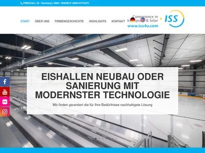 Website von ISS GmbH Ice, Sports & Solar