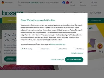 Website von Boesner Versandservice GmbH