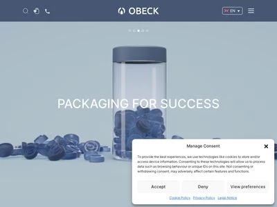 Website von OBECK VERPACKUNGEN GmbH