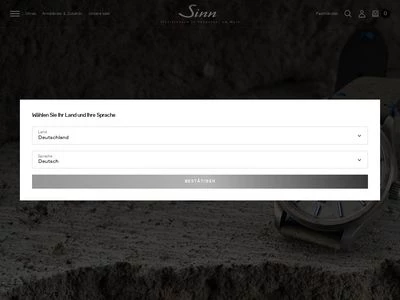 Website von Sinn Spezialuhren GmbH