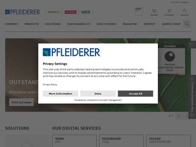 Website von Pfleiderer Deutschland GmbH