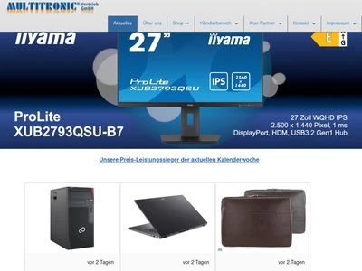 Website von Multitronic Vertrieb GmbH