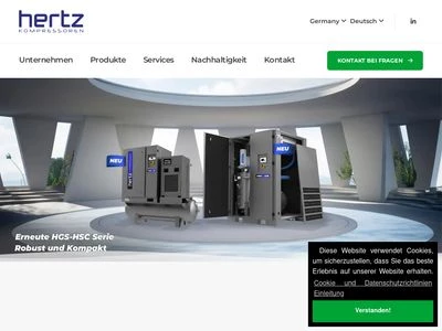 Website von HERTZ Kompressoren GmbH