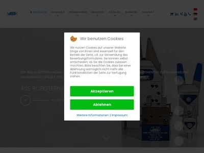 Website von ASS Maschinenbau GmbH