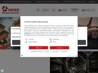 Website von Meier Medizintechnik GmbH & Co. KG