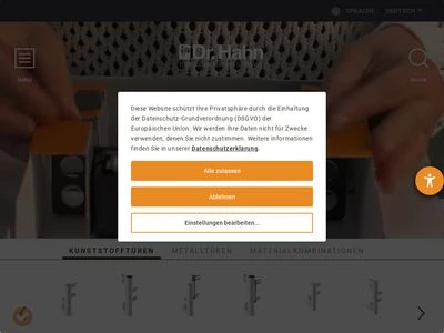 Website von Dr. Hahn GmbH & Co. KG