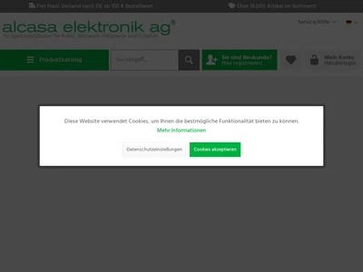 Website von ALCASA Elektronik AG