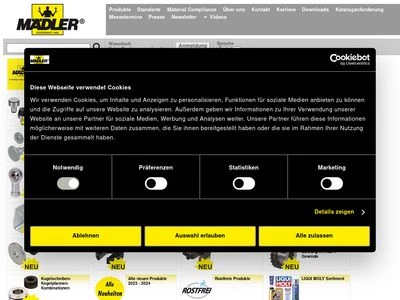 Website von Mädler GmbH