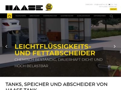 Website von Haase Tank GmbH