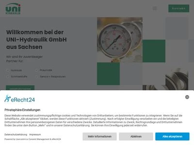 Website von UNI-Hydraulik GmbH