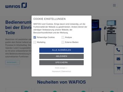 Website von WAFIOS Aktiengesellschaft