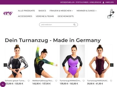 Website von ERVY Sports Fashion GmbH - Deutschland