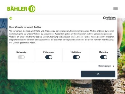 Website von Orthopädie Bähler AG