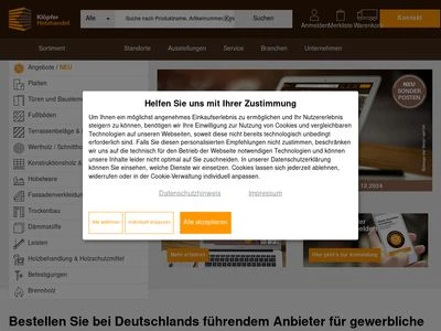 Website von Klöpferholz GmbH & Co. KG