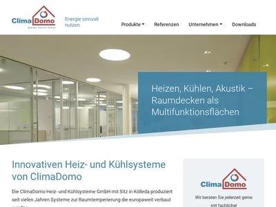 Website von ClimaDomo Heiz- und Kühlsysteme GmbH