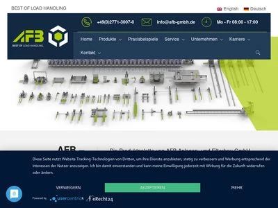 Website von Afb Anlagen- und Filterbau GmbH & Co. KG