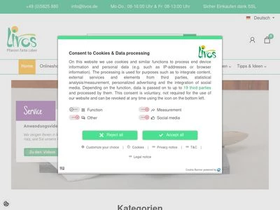 Website von LIVOS Pflanzenchemie Forschungs- und Entwicklungs GmbH & Co. KG