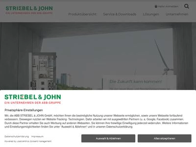 Website von ABB STRIEBEL & JOHN GmbH