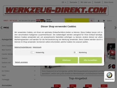 Website von Werkzeug Direkt Kai Bernhard