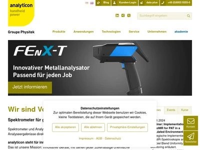 Website von analyticon instruments gmbh