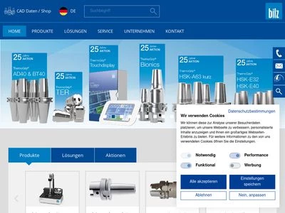 Website von BILZ WERKZEUGFABRIK GmbH & Co. KG